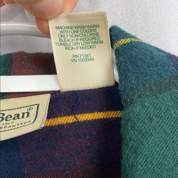 L.L. Bean Red and Green Plaid Button Down Shirt - Picture 10 of 11